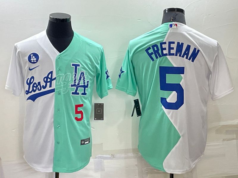 Men Los Angeles Dodgers 5 Freeman green white Nike 2022 MLB Jersey1